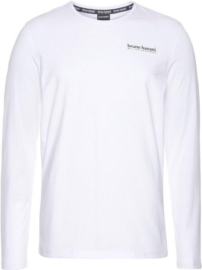 Bruno Banani Shirt met lange mouwen smal gesneden bedrukt van katoen in 2-pack (Set van 2) - Foto 2