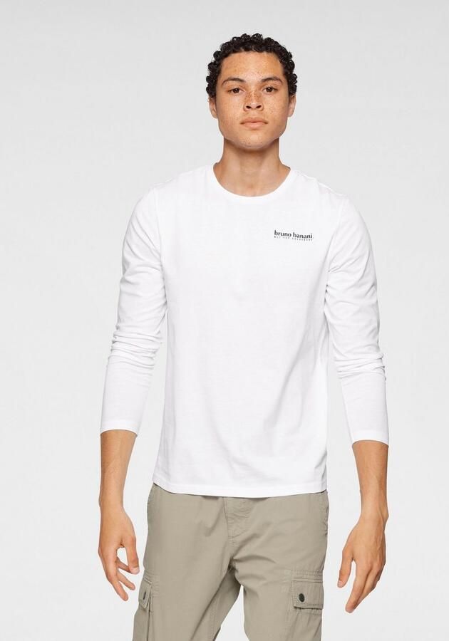 Bruno Banani Shirt met lange mouwen smal gesneden bedrukt van katoen in 2-pack (Set van 2) - Foto 6