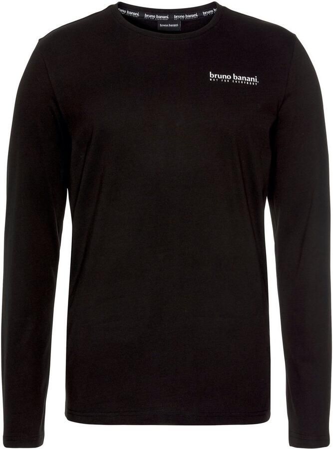 Bruno Banani Shirt met lange mouwen smal gesneden bedrukt van katoen in 2-pack (Set van 2) - Foto 3