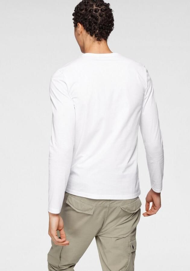 Bruno Banani Shirt met lange mouwen smal gesneden bedrukt van katoen in 2-pack (Set van 2) - Foto 7