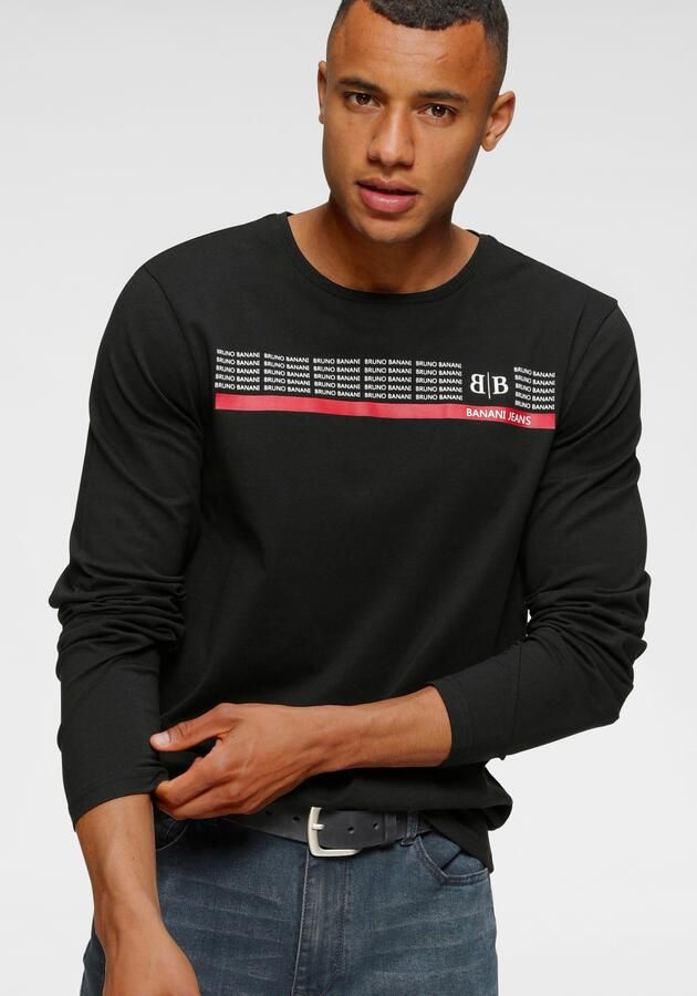 Bruno Banani Shirt met lange mouwen smal gesneden met casual en frisse opdruk - Foto 7