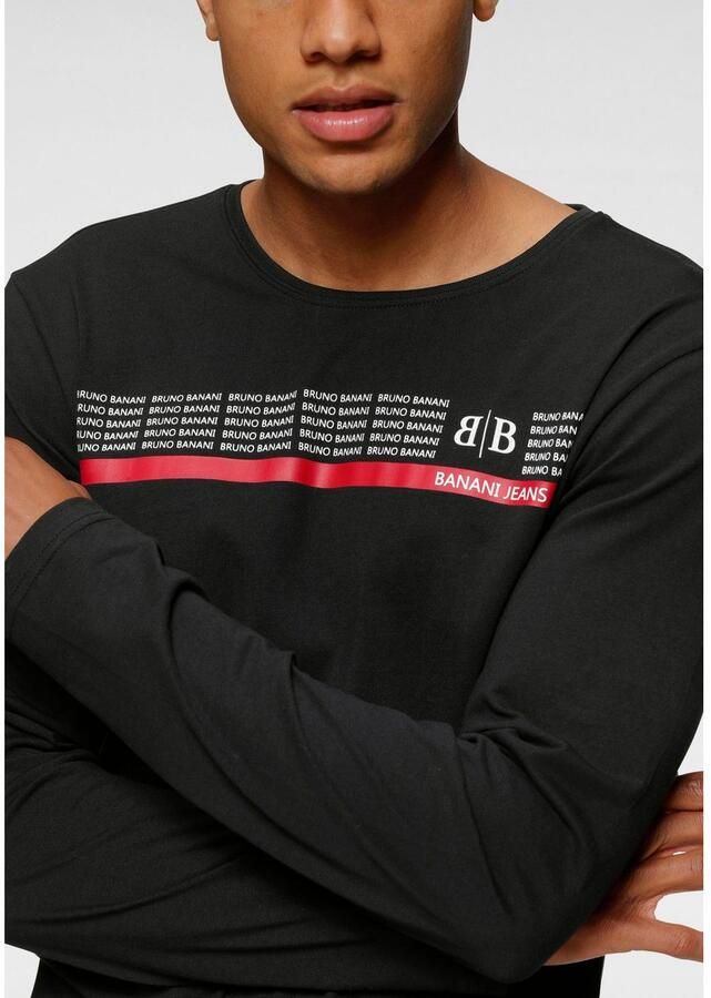 Bruno Banani Shirt met lange mouwen smal gesneden met casual en frisse opdruk - Foto 2