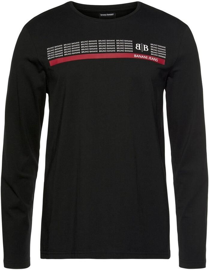 Bruno Banani Shirt met lange mouwen smal gesneden met casual en frisse opdruk