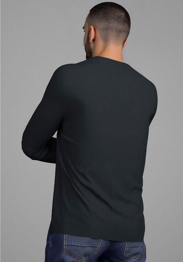 Bruno Banani Shirt met lange mouwen smal gesneden met merkopdruk - Foto 3