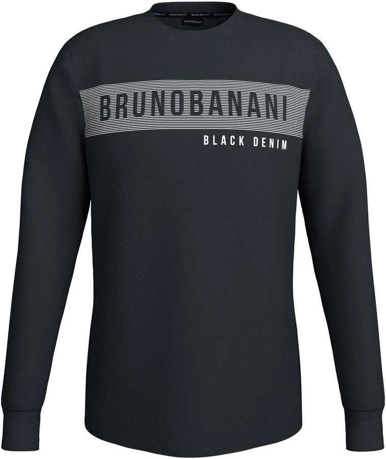 Bruno Banani Shirt met lange mouwen smal gesneden met merkopdruk