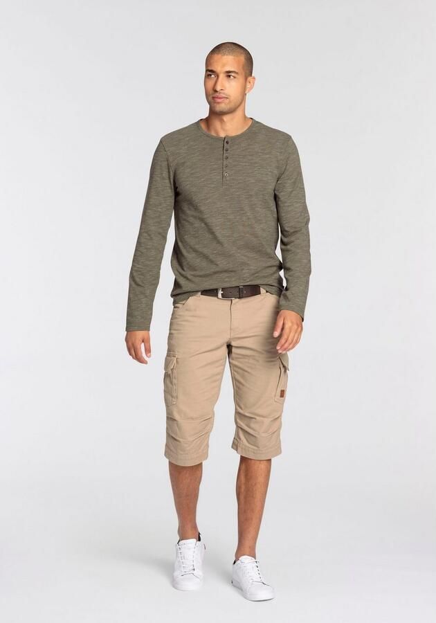 Bruno Banani Shirt met lange mouwen smalle pasvorm gemêleerde look en print - Foto 7