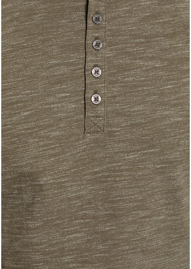 Bruno Banani Shirt met lange mouwen smalle pasvorm gemêleerde look en print - Foto 4