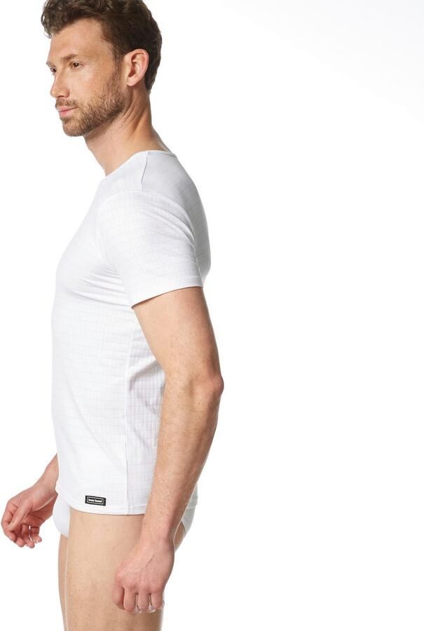 Bruno Banani Shirt met ronde hals CHECK LINE 2.0 heupbedekkend elastisch - Foto 3