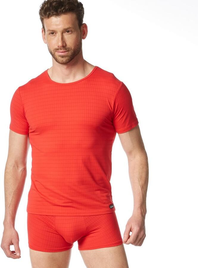 Bruno Banani Shirt met ronde hals CHECK LINE 2.0 heupbedekkend elastisch - Foto 3