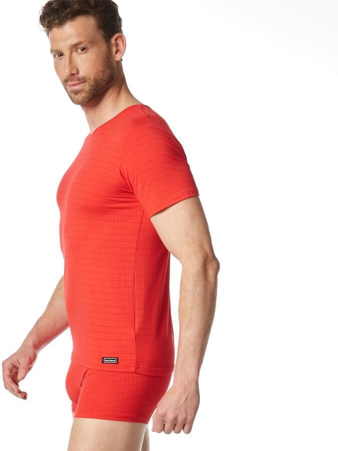 Bruno Banani Shirt met ronde hals CHECK LINE 2.0 heupbedekkend elastisch - Foto 2
