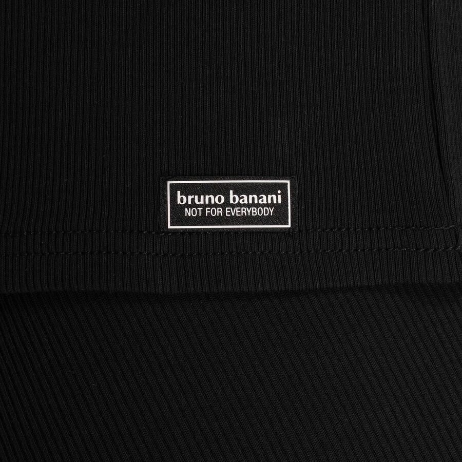 Bruno Banani Shirt met ronde hals Fine Rib Fijnrib korte mouw ronde halslijn katoen-mix