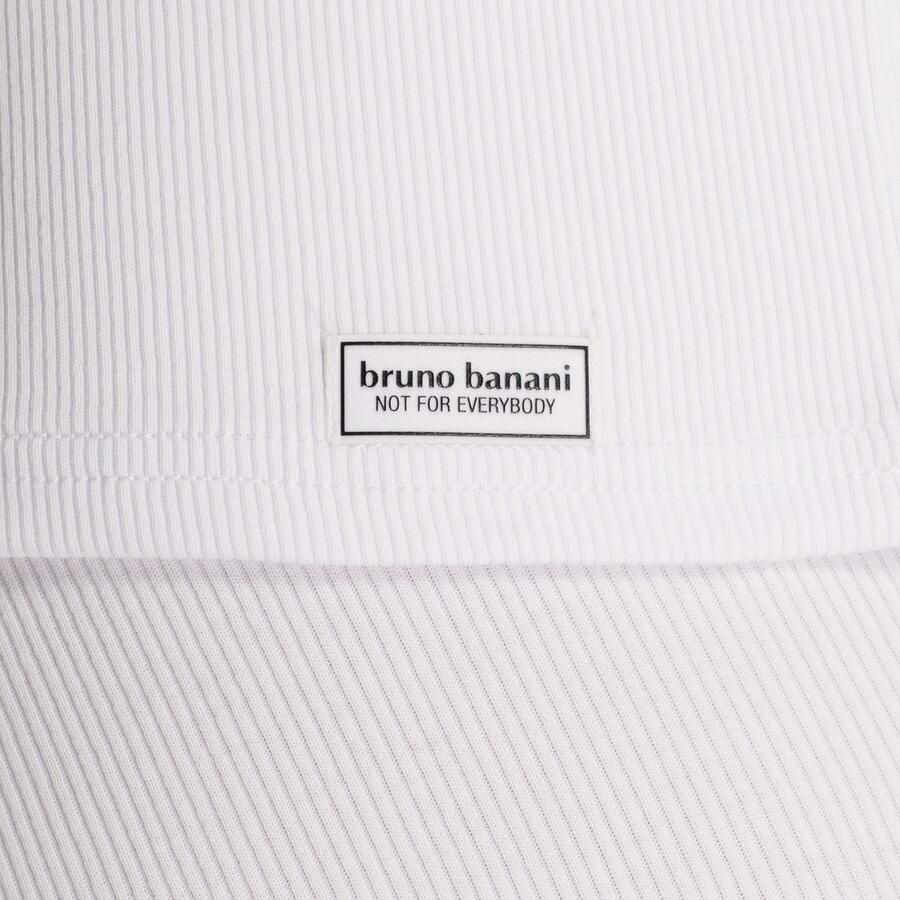 Bruno Banani Shirt met ronde hals Fine Rib Fijnrib korte mouw ronde halslijn katoen-mix