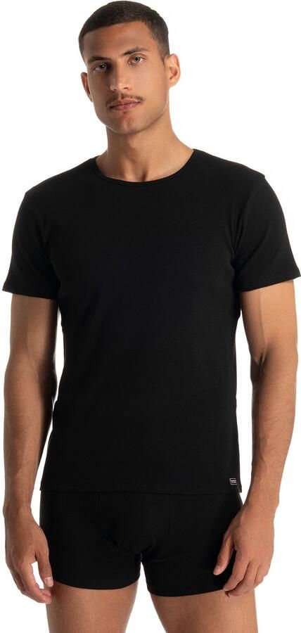 Bruno Banani Shirt met ronde hals Fine Rib Fijnrib korte mouw ronde halslijn katoen-mix - Foto 3