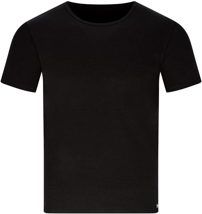 Bruno Banani Shirt met ronde hals Fine Rib Fijnrib korte mouw ronde halslijn katoen-mix - Foto 2