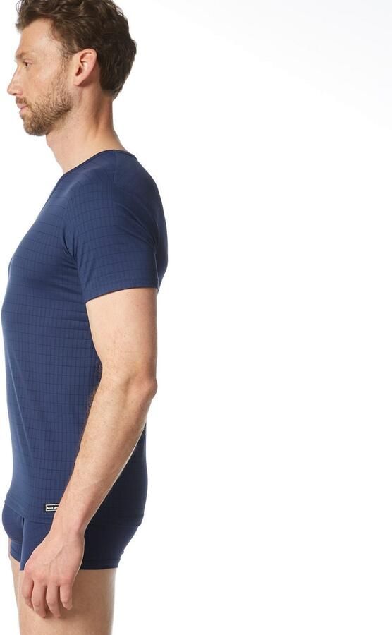 Bruno Banani Shirt met V-hals CHECK LINE 2.0 Pique optiek korte mouw V-hals katoen-mix - Foto 4