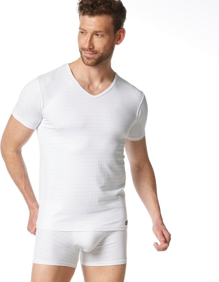 Bruno Banani Shirt met V-hals CHECK LINE 2.0 Pique optiek korte mouw V-hals katoen-mix - Foto 5