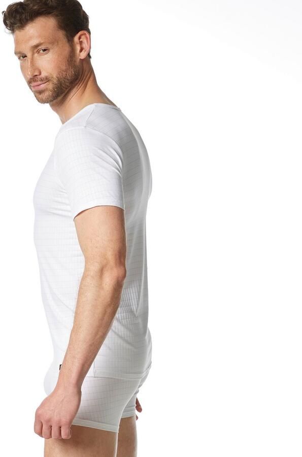 Bruno Banani Shirt met V-hals CHECK LINE 2.0 Pique optiek korte mouw V-hals katoen-mix - Foto 4