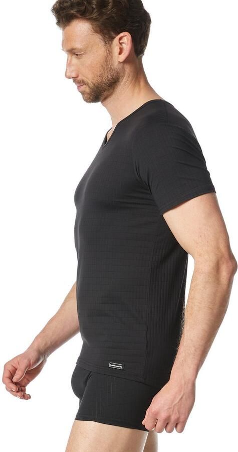 Bruno Banani Shirt met V-hals CHECK LINE 2.0 Pique optiek korte mouw V-hals katoen-mix - Foto 4