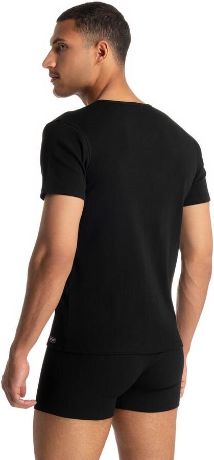 Bruno Banani Shirt met V-hals Fine Rib Fijnrib korte mouw V-hals katoen-mix - Foto 4