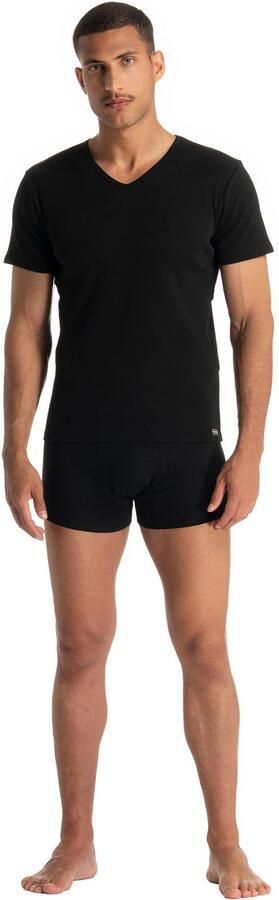 Bruno Banani Shirt met V-hals Fine Rib Fijnrib korte mouw V-hals katoen-mix - Foto 5