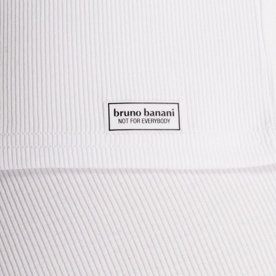 Bruno Banani Shirt met V-hals Fine Rib Fijnrib korte mouw V-hals katoen-mix