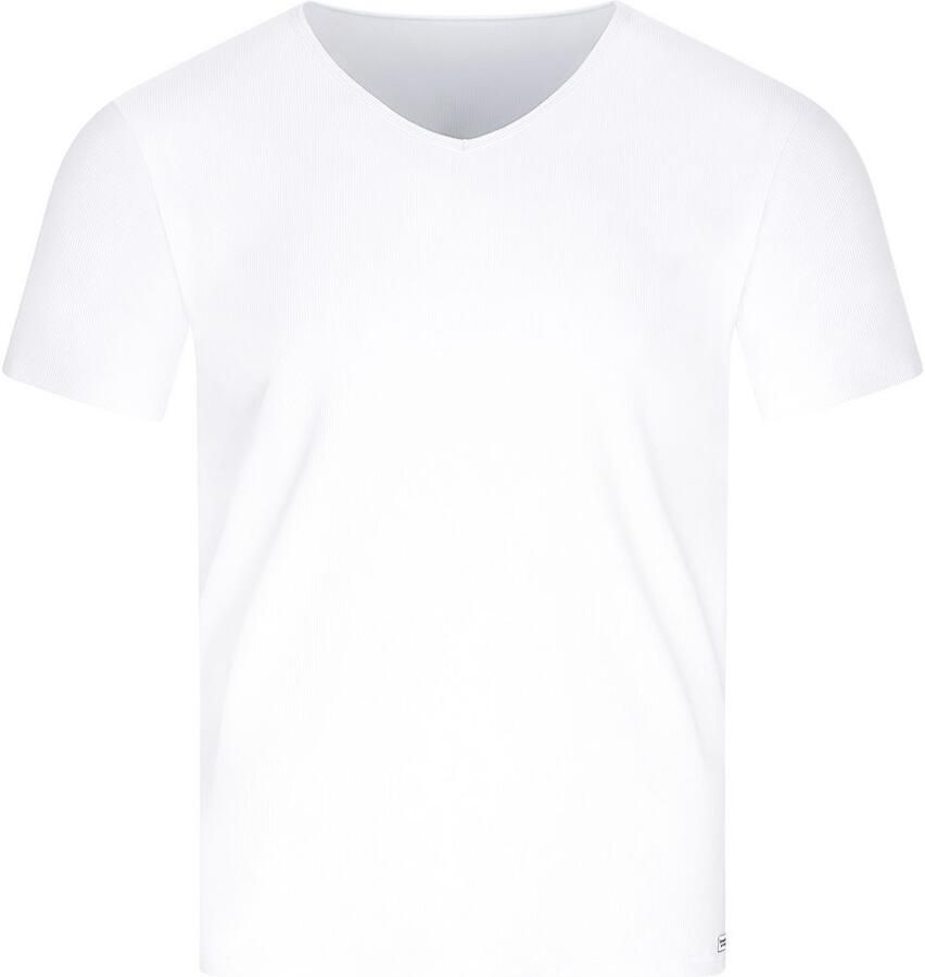 Bruno Banani Shirt met V-hals Fine Rib Fijnrib korte mouw V-hals katoen-mix - Foto 2