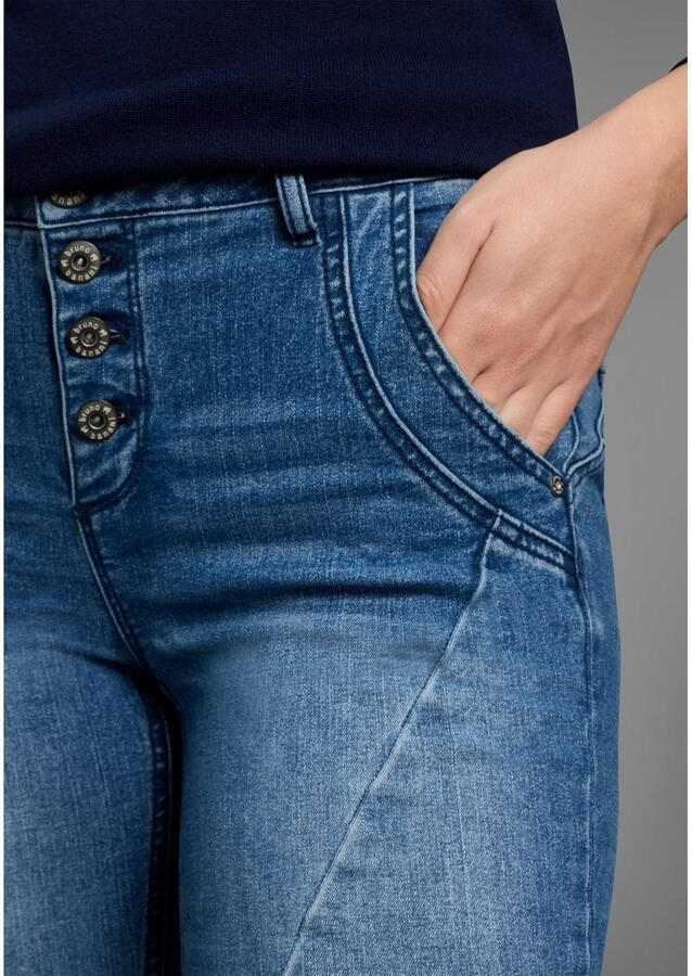 Bruno Banani Skinny fit jeans met schuine naden nieuwe collectie