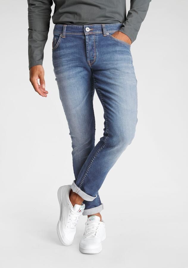 Bruno Banani Slim fit jeans Jimmy (stretch) smalle pijp lage taillehoogte met knoopsluiting - Foto 9