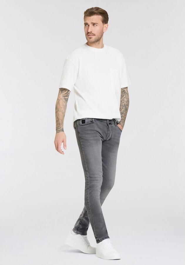 Bruno Banani Slim fit jeans Jimmy (stretch) smalle pijp lage taillehoogte met knoopsluiting - Foto 5