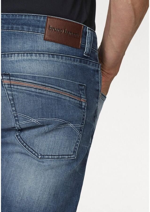 Bruno Banani Straight jeans Dylan rechte pasvorm used-wassing lage taille