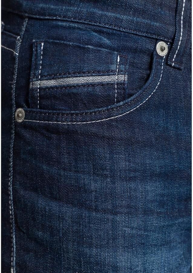 Bruno Banani Straight jeans Dylan rechte pasvorm used-wassing lage taille