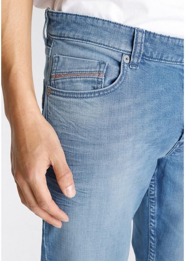 Bruno Banani Straight jeans Dylan rechte pasvorm used-wassing lage taille