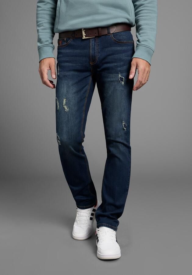 Bruno Banani Straight jeans Hutch rechte broekspijpen gedeeltelijk met modieuze destroyed-effecten - Foto 6