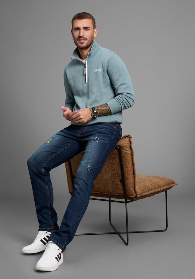 Bruno Banani Straight jeans Hutch rechte broekspijpen gedeeltelijk met modieuze destroyed-effecten - Foto 4