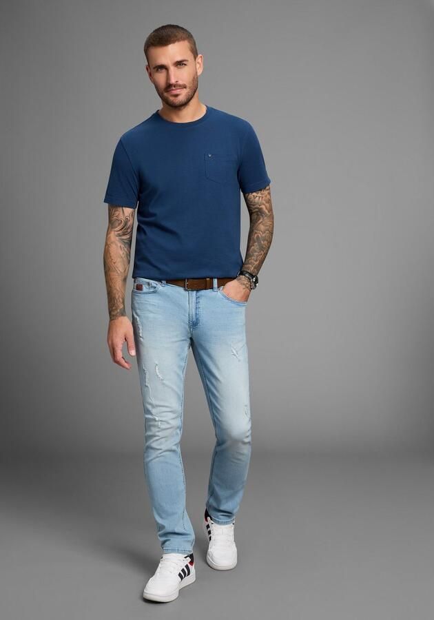 Bruno Banani Straight jeans Hutch rechte broekspijpen gedeeltelijk met modieuze destroyed-effecten - Foto 5