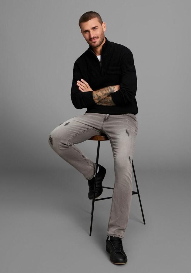 Bruno Banani Straight jeans Hutch rechte broekspijpen gedeeltelijk met modieuze destroyed-effecten - Foto 9