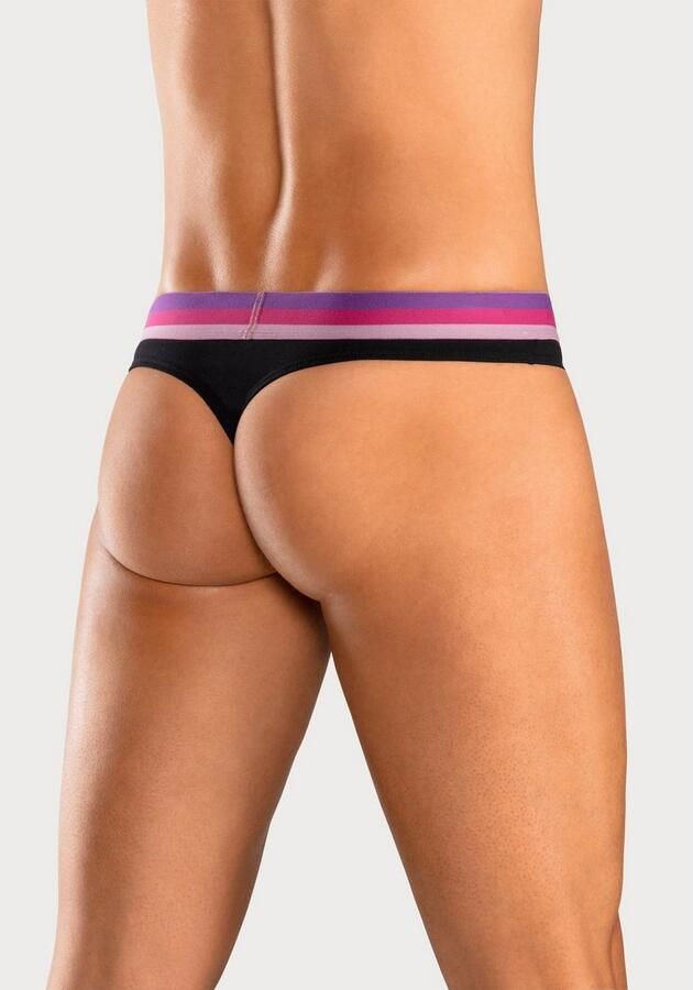 Bruno Banani String met gestreepte logoweefband (set 5 stuks) - Foto 4