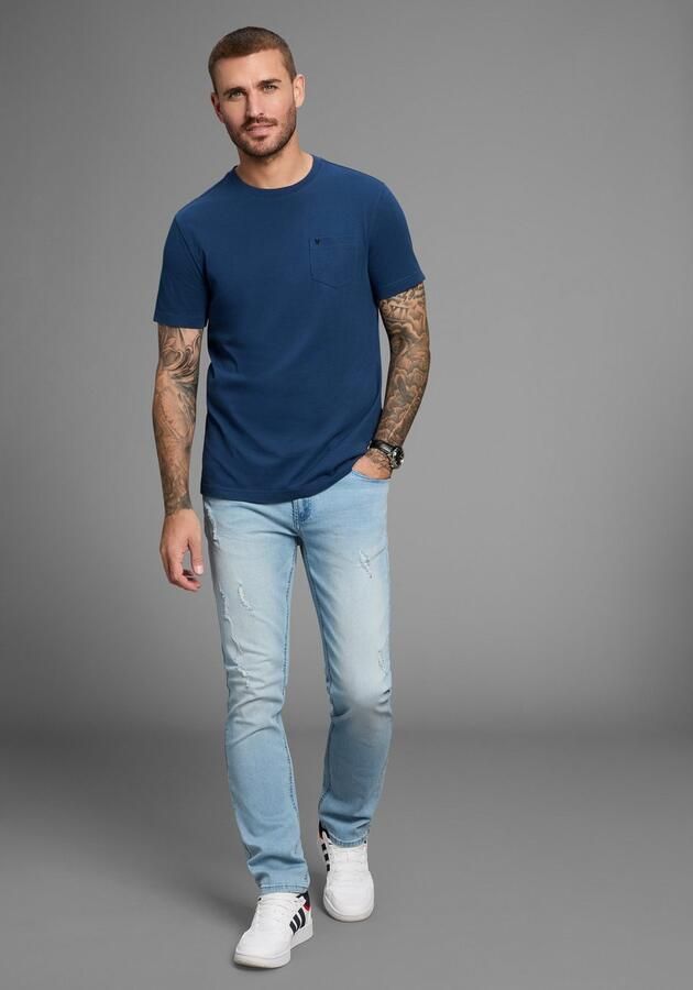 Bruno Banani T-shirt Gewassen look met borstzak - Foto 4