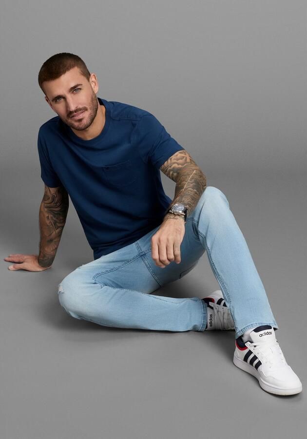 Bruno Banani T-shirt Gewassen look met borstzak - Foto 5