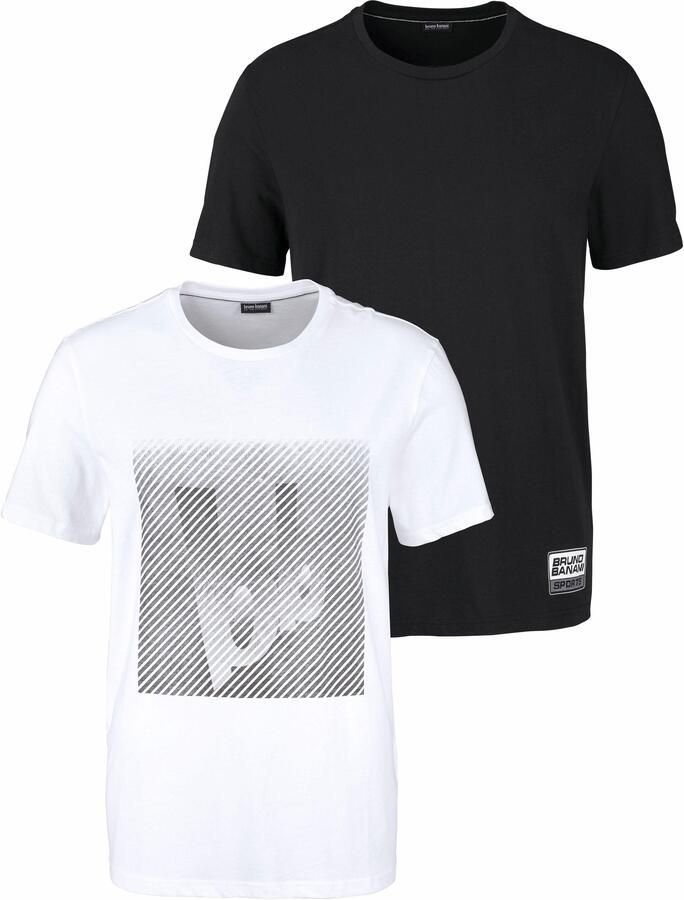 Bruno Banani T-shirt Korte mouw smal gesneden van single jersey (Set van 2) - Foto 9