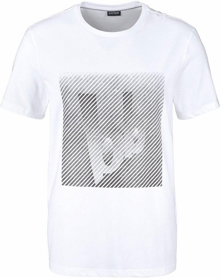 Bruno Banani T-shirt Korte mouw smal gesneden van single jersey (Set van 2)