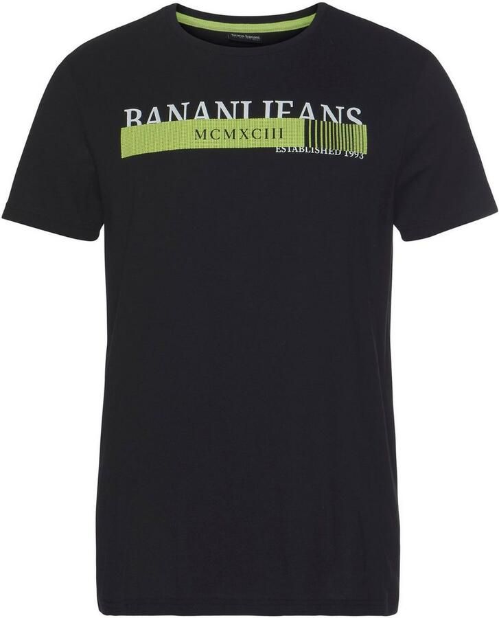 Bruno Banani T-shirt korte mouwen smalle pasvorm bedrukt ronde hals