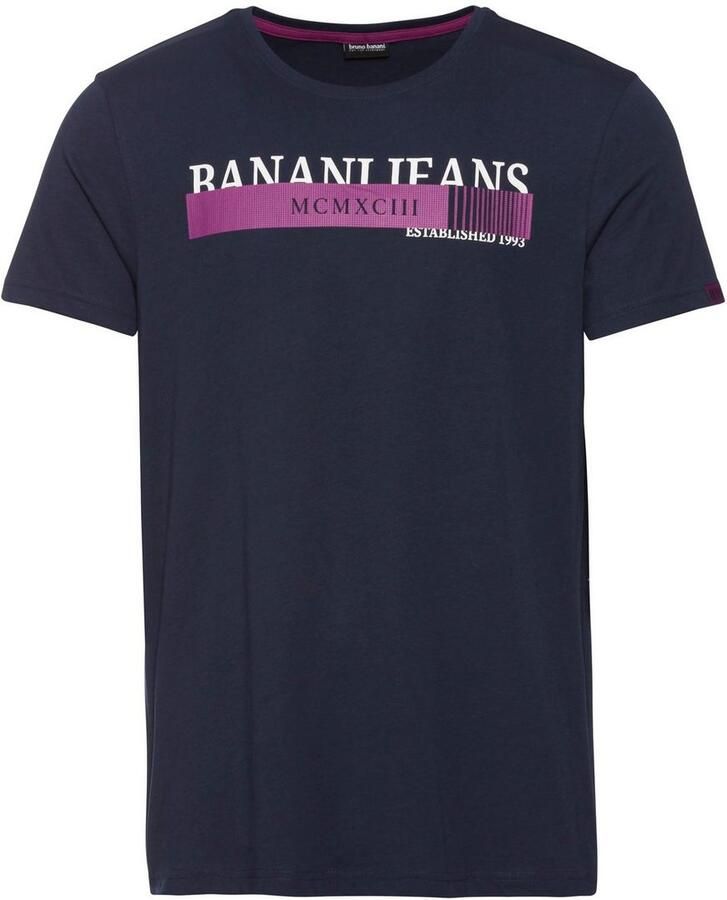 Bruno Banani T-shirt korte mouwen smalle pasvorm bedrukt ronde hals