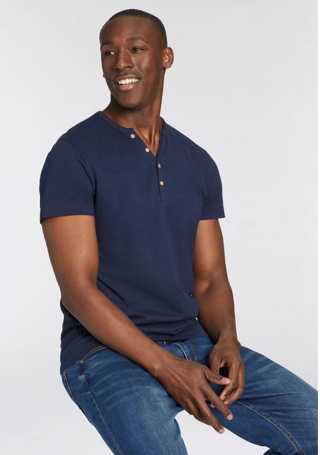 Bruno Banani T-shirt Met geknoopte V-hals - Foto 3