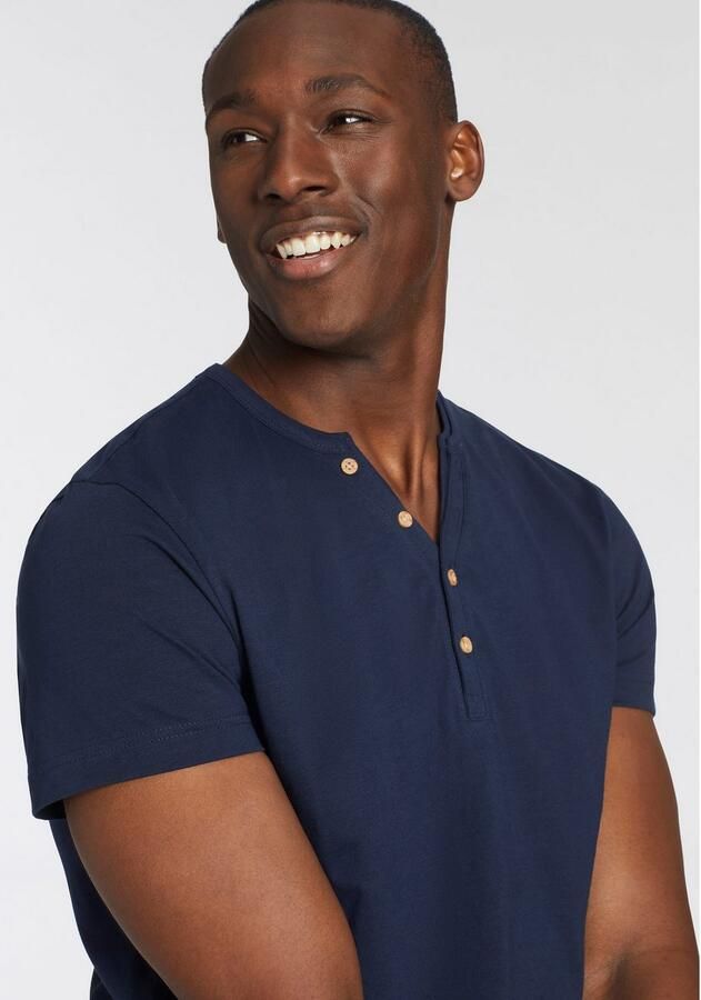 Bruno Banani T-shirt Met geknoopte V-hals - Foto 4