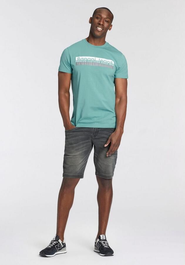 Bruno Banani Jeansshort comfortabele pasvorm rechte pasvorm met praktische zakken (set 2-delig Met band)