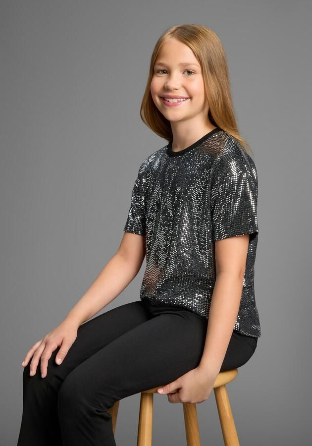 Bruno Banani T-shirt Oversized glittershirt paillettenlook NIEUW: voor TIENERS! Shirt van glinsterend materiaal - Foto 7