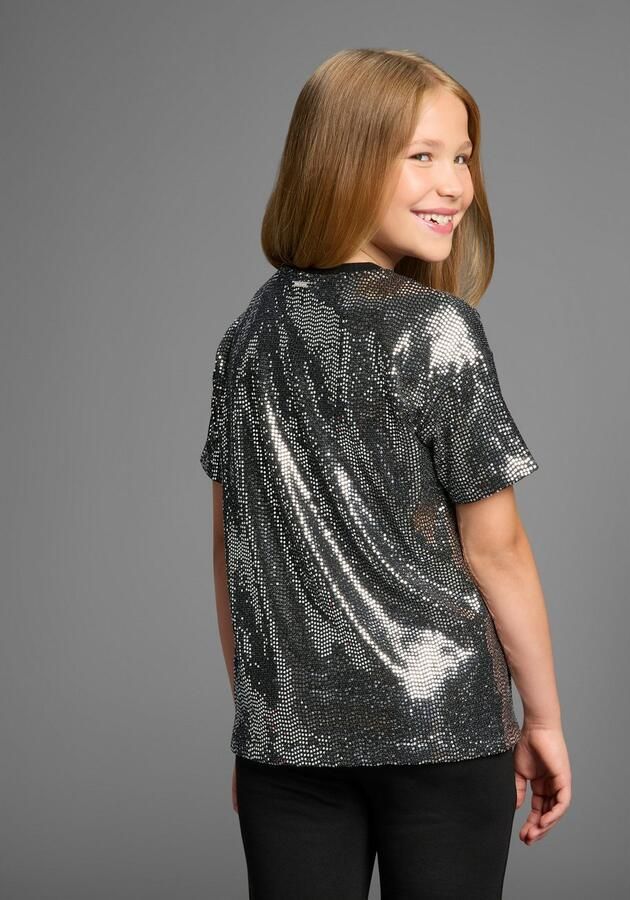 Bruno Banani T-shirt Oversized glittershirt paillettenlook NIEUW: voor TIENERS! Shirt van glinsterend materiaal - Foto 4