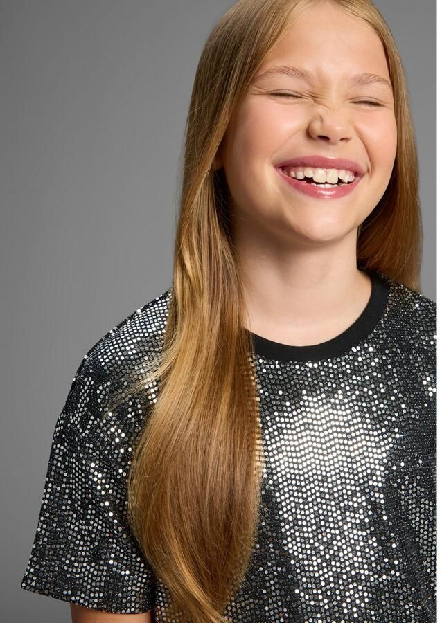 Bruno Banani T-shirt Oversized glittershirt paillettenlook NIEUW: voor TIENERS! Shirt van glinsterend materiaal - Foto 3