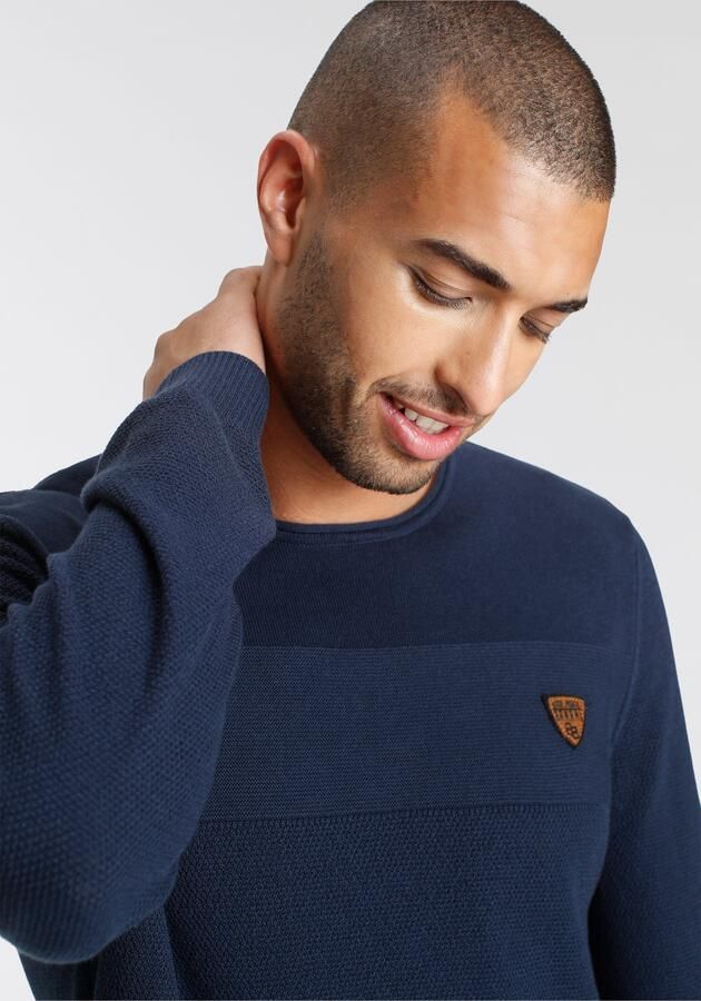 Bruno Banani Trui met ronde hals in modieuze tricot-look - Foto 9